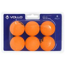 Bola de Tênis de Mesa Vollo 1 Estrelas com 06 Bolas Laranja