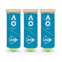 Bola de Tênis Dunlop Australian Open Pack Com 03 Tubos