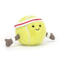 Bola de tênis Jellycat Amuseables de brinquedo de pelúcia para fãs de esportes Bola de tênis Jellycat Amuseables de brinquedo de pelúcia para fãs de esportes