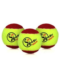 Bola de Tênis Spin Macia 25 Soft 9B Pack com 03 Bolas Amarelo e Vermelho