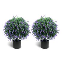 Bola de topiaria artificial de lavanda Sunnyglade 55 cm resistente a UV Bola de topiaria artificial de lavanda Sunnyglade 55 cm resistente a UV