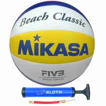 Bola de Vôlei de Praia Mikasa Beach Classic BVC + Bomba de Ar