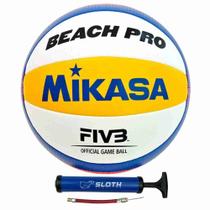 Bola de Vôlei de Praia Mikasa Beach Pro BV550C + Bomba de Ar