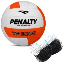Bola De Vôlei Penalty VP 5000 X + Rede De Vôlei Master Rede Seda 9,5 Metros 1 Faixa Sintética