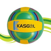 Bola De Voleibol Verde E Amarelo Colorida Tamanho Oficial