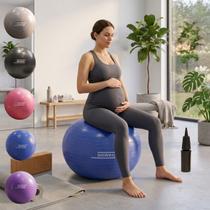 Bola de Yoga Grande Antiderrapante Fisioterapia Yoga Pilates Exercícios para Gestantes + Bomba Bola de Yoga Grande Antiderrapante Fisioterapia Yoga Pilates Exercícios para Gestantes + Bomba