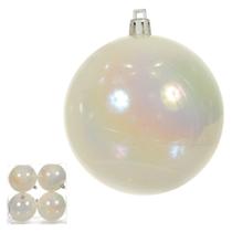 Bola Decorativa de Natal Perolada - Conjunto com 4 Unidades de PVC - 8cm - Florarte