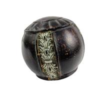 Bola Decorativa De Resina Marrom 10cm Arabesco Decoração - Inigual