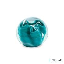 Bola Decorativa em Vidro Azul Turquesa