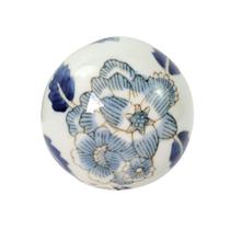 Bola Decorativa ul E Branco Floral 10Cm Porcelana C - Inigual