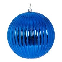 Bola Decorativa Vickerman Azul Brillante con Líneas Verticales 6 cm, Juego de 4 Piezas