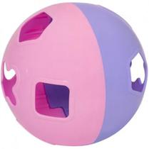 Bola Didática Brinquedo Com Blocos De Encaixar Mercotoys Rosa
