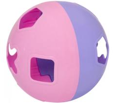 Bola didática rosa e lilás - Mercotoys para bebê - brinquedo educativo