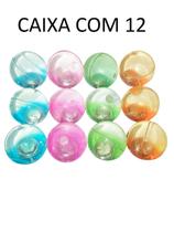 Bola divertida com luz carinha ou giltter caixa com 12 Bola divertida com luz carinha ou giltter caixa com 12