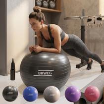 Bola Emborrachada Yoga Pilates Atividades Exercícios Gestação com Bomba Grande 55cm Antiderrapante