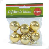 Bola Enfeite Árvore Natal Brilhante 3cm c/ 6