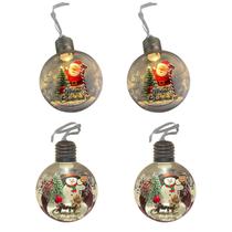 Bola Enfeite Arvore Natal Natalino Kit 4 Unidades Luz Led Papai Noel Boneco de Neve Decoraçao Festa Fim de Ano Iluminaçao Suave Evento Bola Enfeite Arvore Natal Natalino Kit 4 Unidades Luz Led Papai Noel Boneco de Neve Decoraçao Festa Fim de Ano Iluminaçao Suave Evento