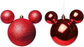 Bola Enfeite Mickey Decoração Natal 6 Unid 6cm