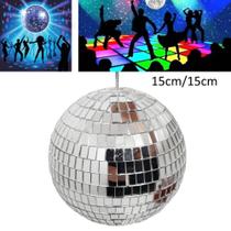 Bola Espelho Vidro Refletor Rotativo 15cm Para Discoteca Festa Natal REF15CM - LED