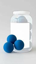 Bola Frescobol Borracha Azul Kit 3 Unidades