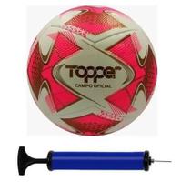 Bola Futebol Campo Topper 22 + Bomba de Ar - Rosa Chiclete