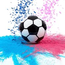 Bola Futebol Chá Revelação Bebê Com Pó Azul Menino