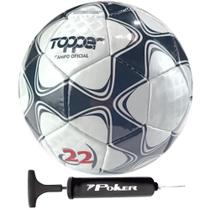 Bola Futebol de Campo Topper Slick Costurada + Bomba de Ar