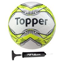 Bola Futebol de Campo Topper Slick Fusionada Oficial + Bomba de Ar
