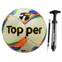 Bola Futebol De Campo Velocity Pró Topper Mais Inflador