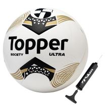 Bola Futebol de Society Topper Ultra Dupla Colagem + Bomba Bola Futebol de Society Topper Ultra Dupla Colagem + Bomba