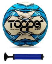 Bola Futebol Futsal Slick Azul + Bomba de ar