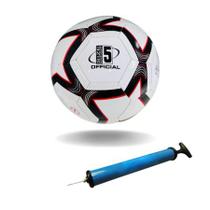 Bola Futebol Oficial Costurada Campo E Society + Bomba De Ar Jogos Treino Areia