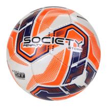 Bola Futebol Society Storm XXI Branco e Laranja - Penalty