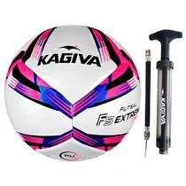 Bola Futsal Kagiva F5 Extreme Pró Oficial Rosa Mais Inflador