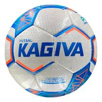 Bola Futsal Kagiva Star Costurada 7423 PVC Branco Azul 64cm