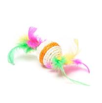 Bola Gato Sisal Catnip Com Penas Brinquedo Para Gatos