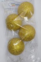 Bola Glitter dourada isopor - Styroform