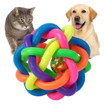Bola Grande Mordedor Com Sino Guizo Bolinha de Brinquedo Interativo Para Pet Cão Cachorros e Gatos Bola Grande Mordedor Com Sino Guizo Bolinha de Brinquedo Interativo Para Pet Cão Cachorros e Gatos