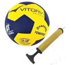 Bola Handebol Oficial Vitoria Grip H2L + Bomba De Ar - Vitoria Esportes