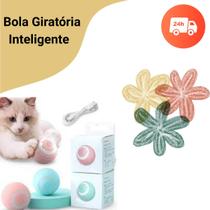 Bola Interativa Brinquedo Eletrônico Inteligente Pet Cães e Gatos Carregador USB