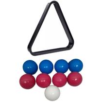 Bola Jogo Sinuca 9 Bolas Sinuca 4x4x1AzulXVermelho+Triângulo