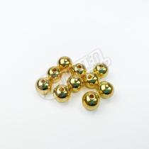 Bola Lisa C/ Furo 10mm Dourado - 10 unidades Bola Lisa C/ Furo 10mm Dourado - 10 unidades