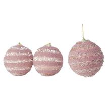 Bola Luxuosa Decoração Árvore Natal Glitter Azul 8cm c/3 Bola Luxuosa Decoração Árvore Natal Glitter Azul 8cm c/3