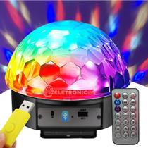 Bola Mágica LED Luz RGB Com Alto Falante Bluetooth Projetor de Musica Discoteca Palco LEY1725 - Lehmox