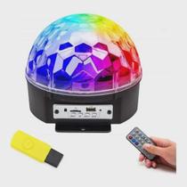 Bola Maluca Led Globo Luz 6 Cores Painel Digital Bivolt Bluetooth Com Entrada USB