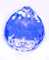 Bola Multifacetada Azul Feng Shui Furo para Pendurar 4cm