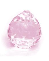 Bola Multifacetada Rosa Feng Shui C/Furo para Pendurar 4cm