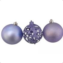 Bola Natal Azul Mate/arabesco/metaliz 8cm 6und Cromus Bola Natal Azul Mate/arabesco/metaliz 8cm 6und Cromus