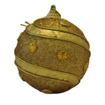 Bola Natal Decorada Dourada Ref:HZ38-8/106G unid.