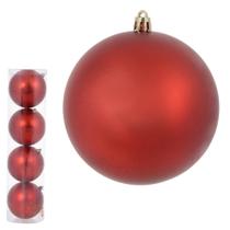 BOLA NATAL EM TUBO FOSCA C/4 UND (VERMELHO) 10cm